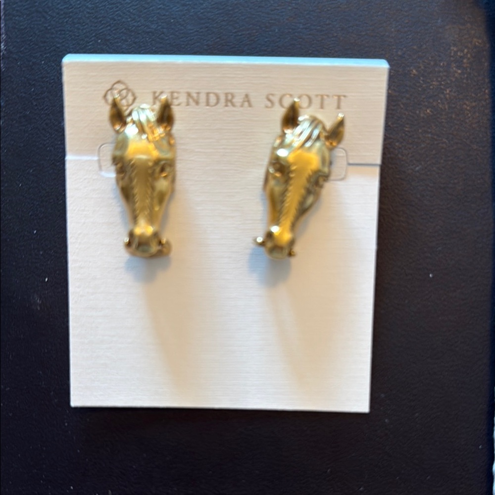 Kendra Scott Gold Horse Head Earrings